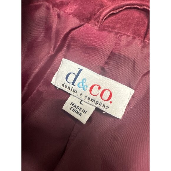 Berry Colored Suede Jacket-sz L - Picture 9 of 10